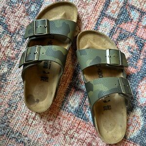 Birkenstock Green Camouflage Sandals